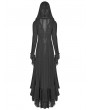 Punk Rave Black Gothic Woolen Long Hooded Cardigan for Women