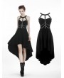 Dark in Love Black Gothic Punk Metal Chain High-Low Dress