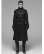 Punk Rave Black Gothic Military Style Long Thick Jacket for Men