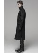 Punk Rave Black Gothic Military Style Long Thick Jacket for Men