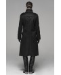 Punk Rave Black Gothic Military Style Long Thick Jacket for Men