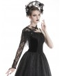 Dark in Love Black Gothic Flower Lace Sleeve for Women