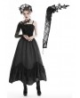 Dark in Love Black Gothic Flower Lace Sleeve for Women