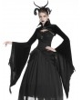 Dark in Love Black Gothic Velvet Vampire Cape with Big Bat Sleeves