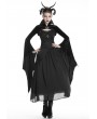 Dark in Love Black Gothic Velvet Vampire Cape with Big Bat Sleeves