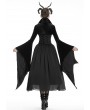 Dark in Love Black Gothic Velvet Vampire Cape with Big Bat Sleeves