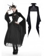 Dark in Love Black Gothic Velvet Vampire Cape with Big Bat Sleeves