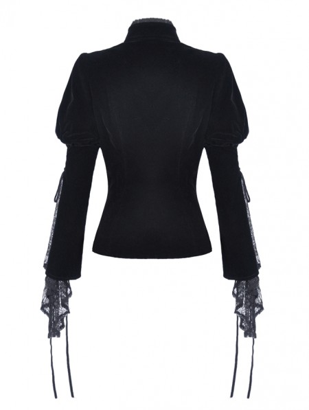 Dark in Love Black Vintage Gothic Victorian Velvet Short Jacket for ...