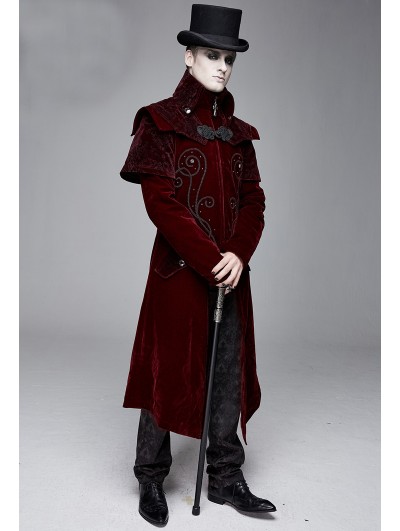 Devil Fashion Victorian Goth Velvet Frock Coat