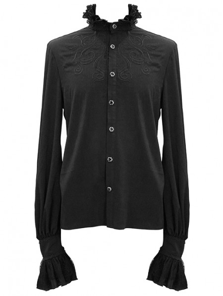 Devil Fashion Black Vintage Gothic Palace Bowtie Shirt for Men ...