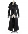 Punk Rave Black Long to Short Gothic Military Trench Coat for Women