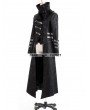 Punk Rave Black Long to Short Gothic Military Trench Coat for Women