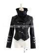 Punk Rave Black Long to Short Gothic Military Trench Coat for Women