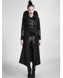 Punk Rave Black Long to Short Gothic Military Trench Coat for Women