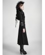 Punk Rave Black Long to Short Gothic Military Trench Coat for Women