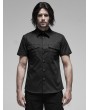 Punk Rave Black Gothic Punk Metal Short Sleeve Shirt for Men