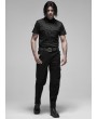 Punk Rave Black Gothic Punk Metal Short Sleeve Shirt for Men