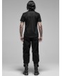 Punk Rave Black Gothic Punk Metal Short Sleeve Shirt for Men