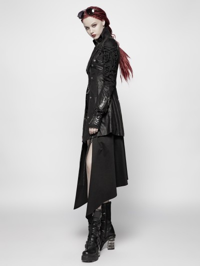 Sexy Women Trench Club Leather Long Gothic Coat