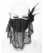 Devil Fashion Black Gothic Lace Flower Feather Mask for Women