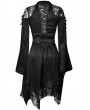 Dark in Love Black Gothic Lace Short Kimono Dress