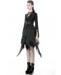 Dark in Love Black Gothic Punk Chiffon Irregular Long Vest for Women