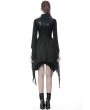 Dark in Love Black Gothic Punk Chiffon Irregular Long Vest for Women