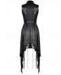 Dark in Love Black Gothic Punk Chiffon Irregular Long Vest for Women