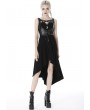 Dark in Love Black Gothic Punk Moon Pedant Sleeveless High-Low Dress