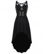 Dark in Love Black Gothic Punk Moon Pedant Sleeveless High-Low Dress