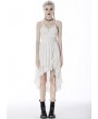 Dark in Love White Gothic Steampunk High-Low Lace Dress