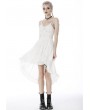 Dark in Love White Gothic Steampunk High-Low Lace Dress