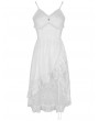 Dark in Love White Gothic Steampunk High-Low Lace Dress