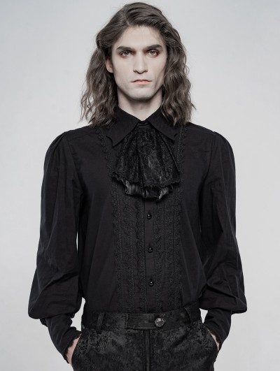 Punk Rave Black Vintage Gothic Gorgeous Court Long Sleeve Shirt for Men ...