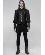 Punk Rave Black Gothic Punk Chinese Han Style Waistcoat for Men