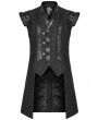 Punk Rave Black Gothic Punk Chinese Han Style Waistcoat for Men