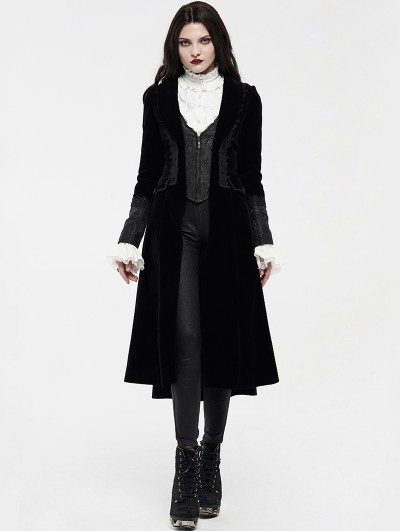 Punk Rave Black Retro Noble Gothic Vampire Coat for Women