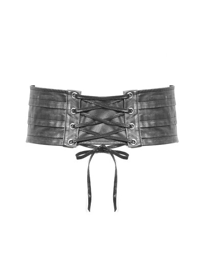 Black 'Motorcycle' Leather Belt by Devil Fashion • the dark store™