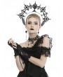 Dark in Love Black Gothic Floral Lace Gloves for Women