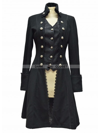 Pentagramme Black Gothic Long Coat for Women