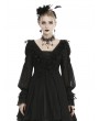 Dark in Love Black Vintage Gothic Dot Chiffon Dress Coat for Women