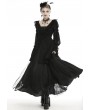 Dark in Love Black Vintage Gothic Dot Chiffon Dress Coat for Women