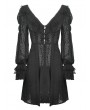 Dark in Love Black Vintage Gothic Dot Chiffon Dress Coat for Women