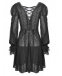 Dark in Love Black Vintage Gothic Dot Chiffon Dress Coat for Women