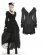 Dark in Love Black Vintage Gothic Dot Chiffon Dress Coat for Women