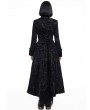 Pentagramme Black Printed Pattern Double-Breasted Gothic Long Coat for Women