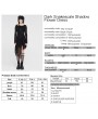 Punk Rave Black Gothic Grunge Long Sleeve Irregular Dark Striped Hole Dress