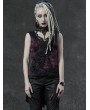 Punk Rave Violet Romantic Gothic Flower High-low Sleeveless Top for Women