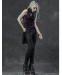 Punk Rave Violet Romantic Gothic Flower High-low Sleeveless Top for Women