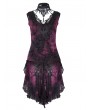 Punk Rave Violet Romantic Gothic Flower High-low Sleeveless Top for Women